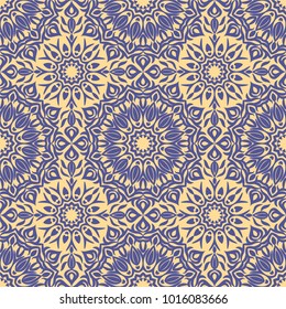 Seamless mandala pattern/ oriental arabic indian persian turkish background/ lines ethnic relax yoga ornamental elements