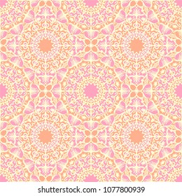 Seamless mandala pattern/ oriental Arabic Indian Persian Turkish background/ lines ethnic relax yoga ornamental elements