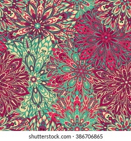 Seamless mandala pattern for printing on fabric or paper. Hand drawn background. Islam, Arabic, Indian, ottoman motifs.