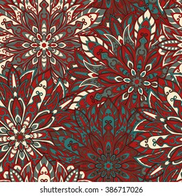 Seamless mandala pattern for printing on fabric or paper. Hand drawn background. Islam, Arabic, Indian, ottoman motifs.