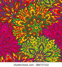 Seamless mandala pattern for printing on fabric or paper. Hand drawn background. Islam, Arabic, Indian, ottoman motifs.