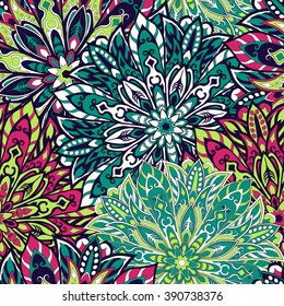 Seamless mandala pattern for printing on fabric or paper. Hand drawn background. Islam, Arabic, Indian, ottoman motifs.