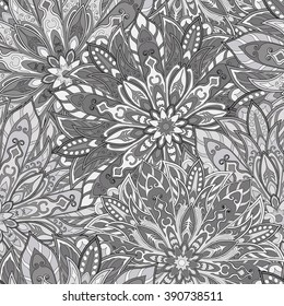 Seamless mandala pattern for printing on fabric or paper. Hand drawn background. Islam, Arabic, Indian, ottoman motifs.