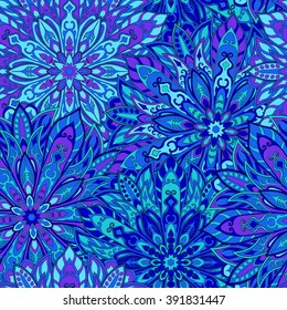 Seamless mandala pattern for printing on fabric or paper. Hand drawn background. Islam, Arabic, Indian, ottoman motifs.