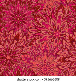 Seamless mandala pattern for printing on fabric or paper. Hand drawn background. Islam, Arabic, Indian, ottoman motifs.