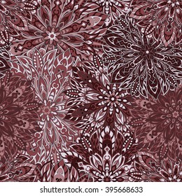 Seamless mandala pattern for printing on fabric or paper. Hand drawn background. Islam, Arabic, Indian, ottoman motifs.