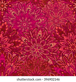 Seamless mandala pattern for printing on fabric or paper. Hand drawn background. Islam, Arabic, Indian, ottoman motifs.