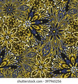 Seamless mandala pattern for printing on fabric or paper. Hand drawn background. Islam, Arabic, Indian, ottoman motifs.