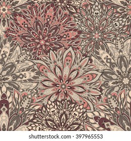 Seamless mandala pattern for printing on fabric or paper. Hand drawn background. Islam, Arabic, Indian, ottoman motifs.