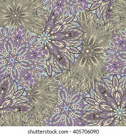 Seamless mandala pattern for printing on fabric or paper. Hand drawn background. Islam, Arabic, Indian, ottoman motifs.