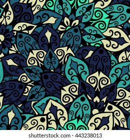 Seamless mandala pattern for printing on fabric or paper. Hand drawn background. Islam, Arabic, Indian, ottoman motifs.