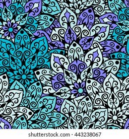 Seamless mandala pattern for printing on fabric or paper. Hand drawn background. Islam, Arabic, Indian, ottoman motifs.