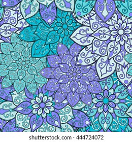 Seamless mandala pattern for printing on fabric or paper. Hand drawn background. Islam, Arabic, Indian, ottoman motifs.