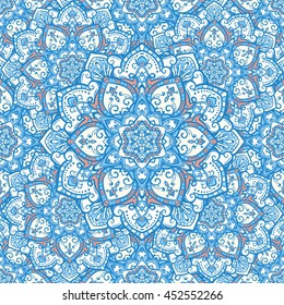 Seamless mandala pattern for printing on fabric or paper. Islam, Arabic, Indian, ottoman motifs. Cover design for your phone. Hand drawn background.