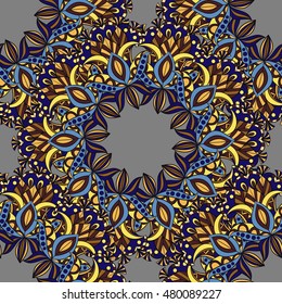 Seamless mandala pattern for printing on paper or fabric. Islam and Arabic motifs. Vector
