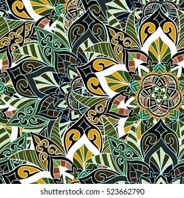 Seamless mandala pattern for printing on paper or fabric. Islam and Arabic motifs. Vector