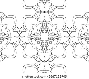 Patrón de mandala sin fisuras con repetidos adornos florales. Ideal para Fondos de pantalla, telas e invitaciones
