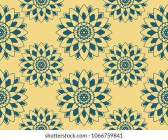 Seamless mandala pattern traditional vintage colors. Ready for print and fashion textile. Background illustration vector Eps 8. 