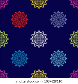Seamless mandala pattern, vector design, endless abstract background
