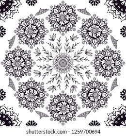Seamless mandala pattern (Vevtor)