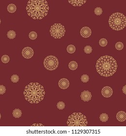Seamless mandala pattern. Vintage decorative design elements. Vector illustration. Islam, Indian, spain, turkish, chinese, portuguese  motifs. Perfect for printing on fabric, paper, ceramic tile.