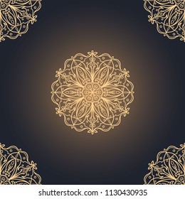Seamless mandala pattern. Vintage decorative design elements. Vector illustration. Islam, Indian, spain, turkish, chinese, portuguese  motifs. Perfect for printing on fabric, paper, ceramic tile.