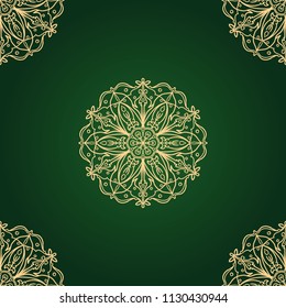 Seamless mandala pattern. Vintage decorative design elements. Vector illustration. Islam, Indian, spain, turkish, chinese, portuguese  motifs. Perfect for printing on fabric, paper, ceramic tile.