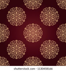 Seamless mandala pattern. Vintage decorative design elements. Vector illustration. Islam, Indian, spain, turkish, chinese, portuguese  motifs. Perfect for printing on fabric, paper, ceramic tile