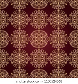 Seamless mandala pattern. Vintage decorative design elements. Vector illustration. Islam, Indian, spain, turkish, chinese, portuguese  motifs. Perfect for printing on fabric, paper, ceramic tile.