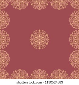 Seamless mandala pattern. Vintage decorative design elements. Vector illustration. Islam, Indian, spain, turkish, chinese, portuguese  motifs. Perfect for printing on fabric, paper, ceramic tile.