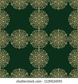 Seamless mandala pattern. Vintage decorative design elements. Vector illustration. Islam, Indian, spain, turkish, chinese, portuguese  motifs. Perfect for printing on fabric, paper, ceramic tile.