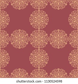 Seamless mandala pattern. Vintage decorative design elements. Vector illustration. Islam, Indian, spain, turkish, chinese, portuguese  motifs. Perfect for printing on fabric, paper, ceramic tile.
