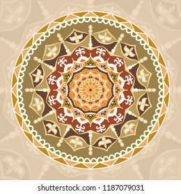 Seamless mandala pattern with vintage decorative elements background