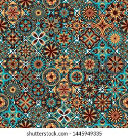 Seamless mandala pattern. Vintage decorative elements. Islam, Arabic mandala, Indian, motifs.