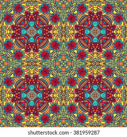 Seamless mandala pattern. Vintage decorative elements. Hand drawn background. Islam, Arabic, Indian, ottoman motifs. Can be used for printing on paper and fabric