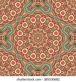 Seamless mandala pattern. Vintage decorative elements. Hand drawn background. Islam, Arabic, Indian, ottoman motifs. Can be used for printing on paper and fabric