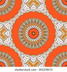 Seamless mandala pattern. Vintage decorative elements. Hand drawn background. Islam, Arabic, Indian, ottoman motifs. Can be used for printing on paper and fabric