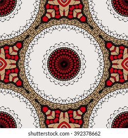 Seamless mandala pattern. Vintage decorative elements. Hand drawn background. Islam, Arabic, Indian, ottoman motifs. Can be used for printing on paper and fabric