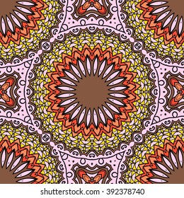 Seamless mandala pattern. Vintage decorative elements. Hand drawn background. Islam, Arabic, Indian, ottoman motifs. Can be used for printing on paper and fabric