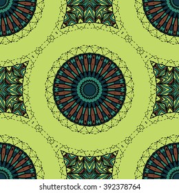 Seamless mandala pattern. Vintage decorative elements. Hand drawn background. Islam, Arabic, Indian, ottoman motifs. Can be used for printing on paper and fabric
