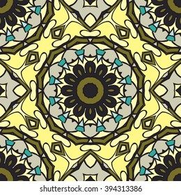 Seamless mandala pattern. Vintage decorative elements. Hand drawn background. Islam, Arabic, Indian, ottoman motifs. Can be used for printing on paper and fabric