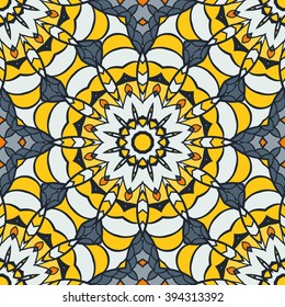 Seamless mandala pattern. Vintage decorative elements. Hand drawn background. Islam, Arabic, Indian, ottoman motifs. Can be used for printing on paper and fabric