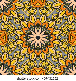 Seamless mandala pattern. Vintage decorative elements. Hand drawn background. Islam, Arabic, Indian, ottoman motifs. Can be used for printing on paper and fabric