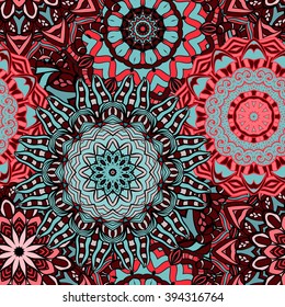 Seamless mandala pattern. Vintage decorative elements. Hand drawn background. Islam, Arabic, Indian, ottoman motifs. Can be used for printing on paper and fabric