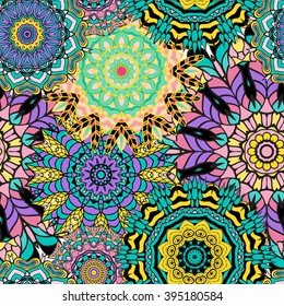 Seamless mandala pattern. Vintage decorative elements. Hand drawn background. Islam, Arabic, Indian, ottoman motifs. Can be used for printing on paper and fabric