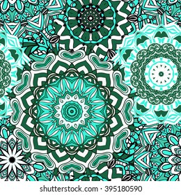 Seamless mandala pattern. Vintage decorative elements. Hand drawn background. Islam, Arabic, Indian, ottoman motifs. Can be used for printing on paper and fabric