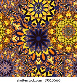 Seamless mandala pattern. Vintage decorative elements. Hand drawn background. Islam, Arabic, Indian, ottoman motifs. Can be used for printing on paper and fabric