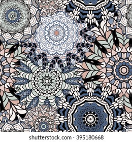 Seamless mandala pattern. Vintage decorative elements. Hand drawn background. Islam, Arabic, Indian, ottoman motifs. Can be used for printing on paper and fabric