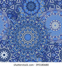 Seamless mandala pattern. Vintage decorative elements. Hand drawn background. Islam, Arabic, Indian, ottoman motifs. Can be used for printing on paper and fabric