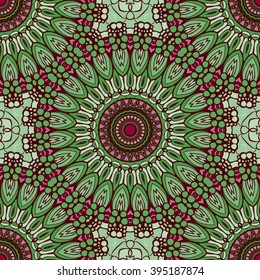 Seamless mandala pattern. Vintage decorative elements. Hand drawn background. Islam, Arabic, Indian, ottoman motifs. Can be used for printing on paper and fabric
